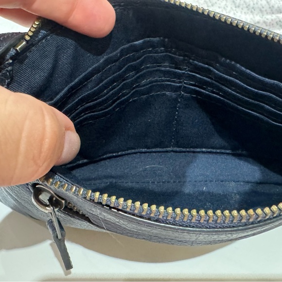 Coach Mickie Blue Metallic Leather Purse Wristlet EUC - Picture 7 of 11